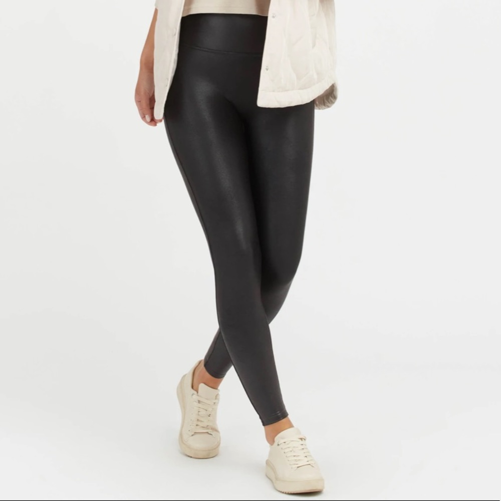 Spanx faux leather leggings - black
